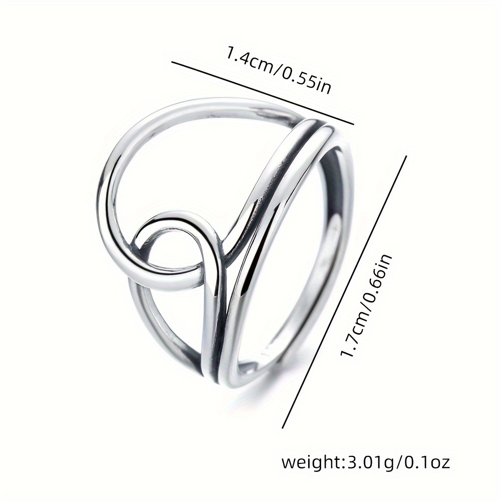 S925 Sterling Silver Double Layer Irregular Cross Ring